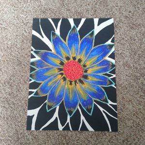 Hand painted! Flower 9x12